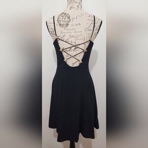 Vintage Kathryn Conover Black Dress. Featuring Strappy Star Back. Size 4.